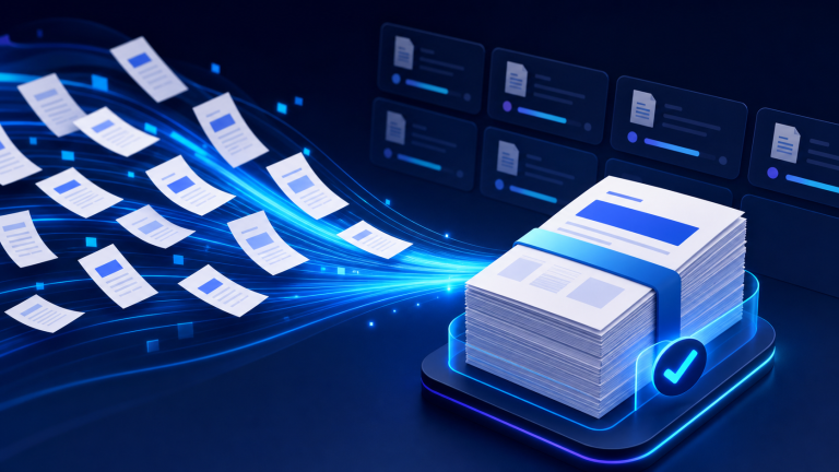 Multiple order documents flowing into an organized print pack