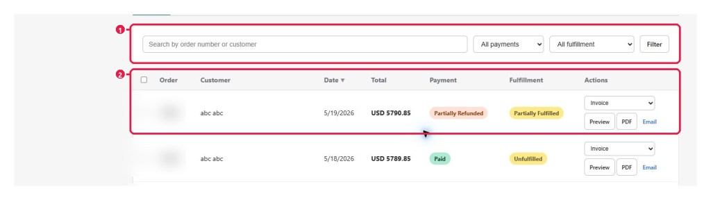 Order filters and a verified test order